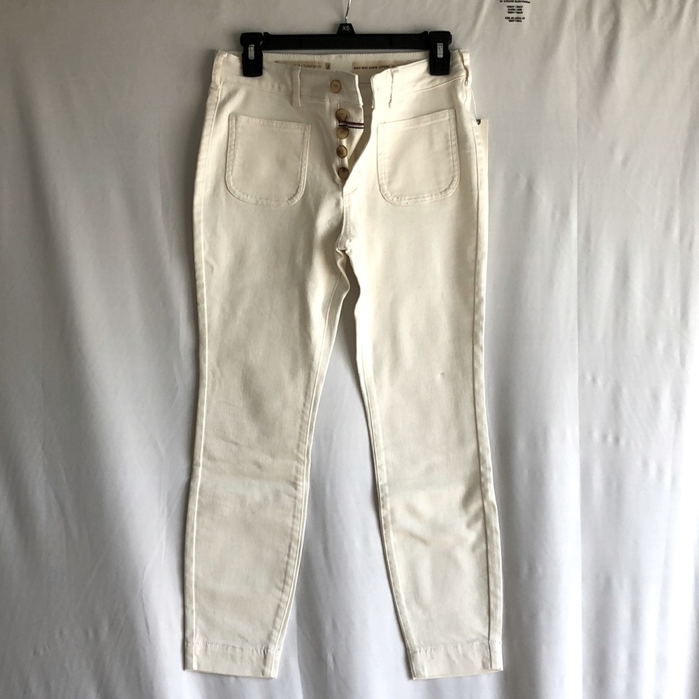 Pilcro and the Letterpress white denim jeans